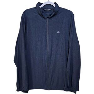Travis Mathew Jacket Mens Size Large Blue Full Zip Windbreaker Lightweight